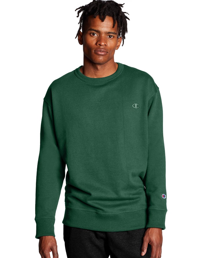 Sudadera Champion Hombre - Powerblend Fleece Crew C Logo ( Verde ) 2389760-VZ